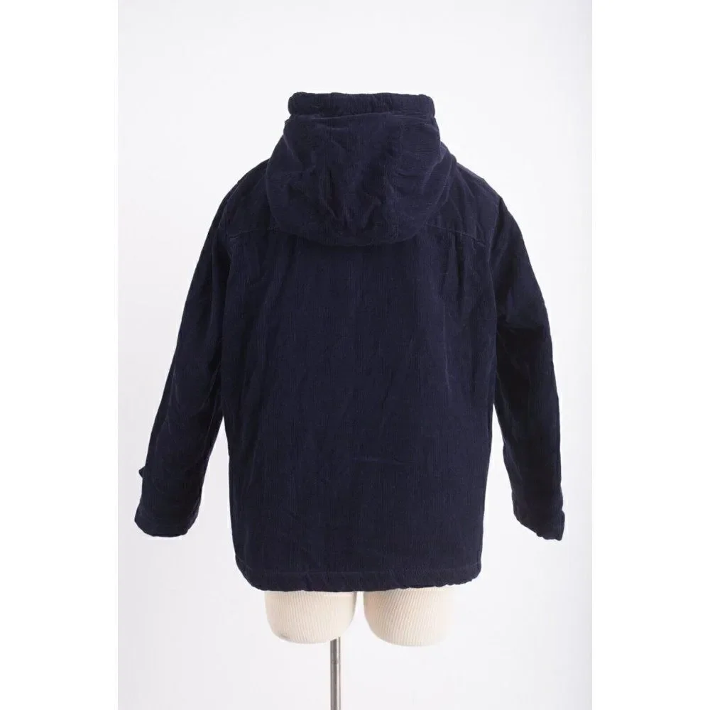 Gymboree Kids Toddler Toggle Coat 2T Corduroy Fleece lined Navy Blue Hooded
